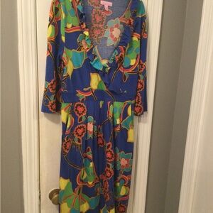 Lilly Pulitzer Blayney starry blue or floral monkey dress